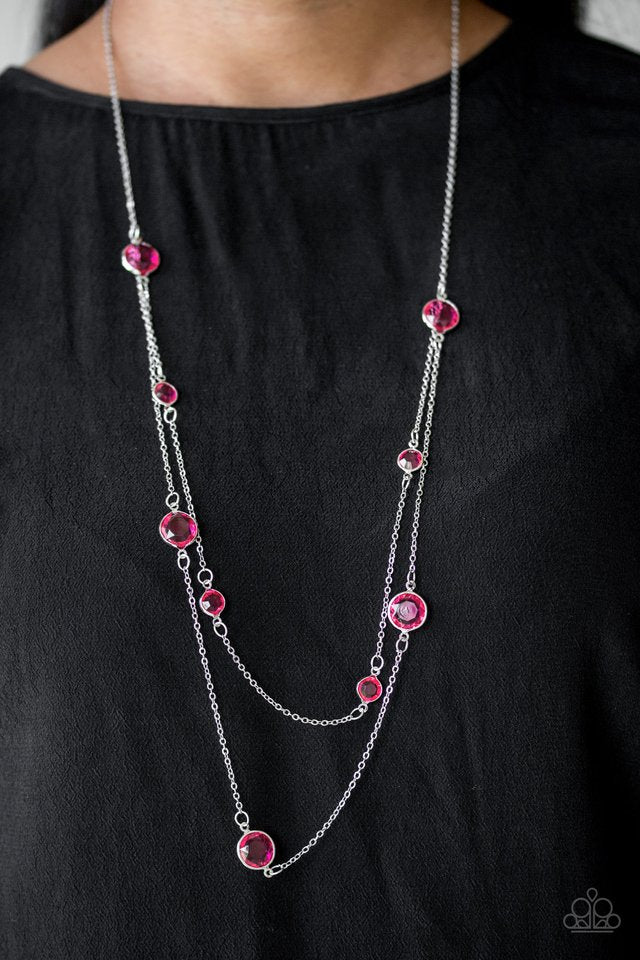 Raise Your Glass Necklace ~ Pink